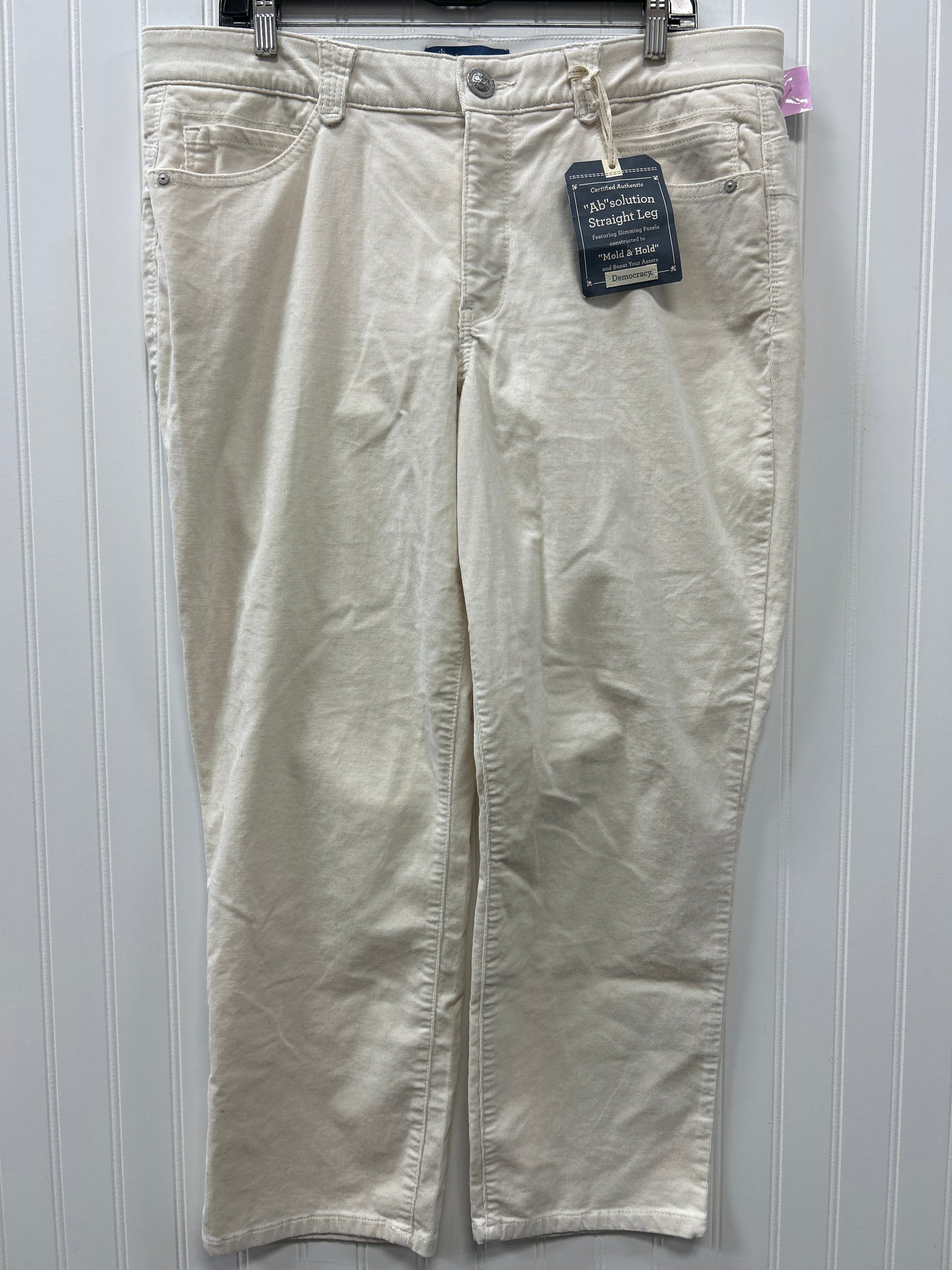 Pants Corduroy By Democracy In Cream, Size:18 NWT