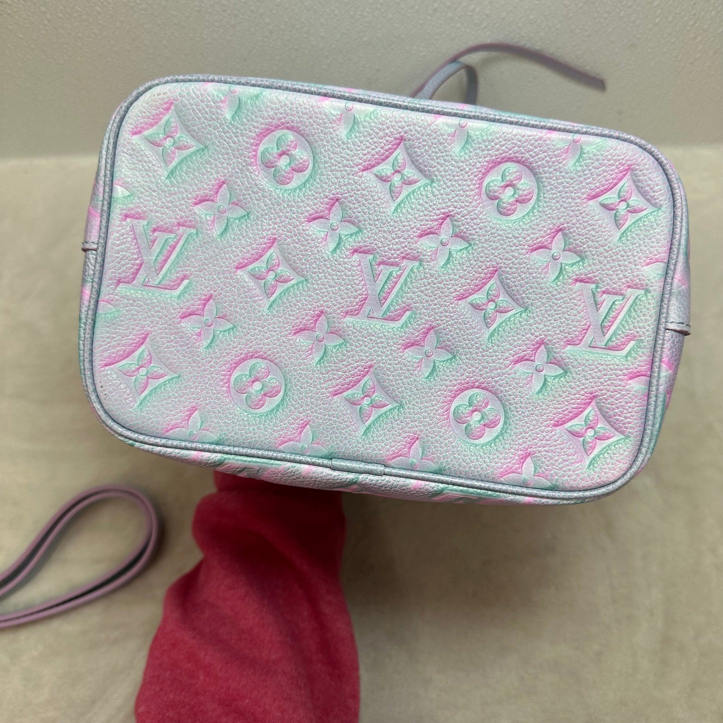 Limited edition NéoNoé BB bucket bag in Lilas Monogram Empreinte Summer Stardust leather Luxury Designer By Louis Vuitton, Size: Small