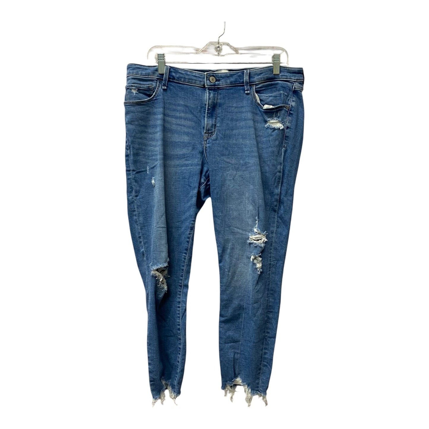 Jeans Cropped By Abercrombie And Fitch In Blue, Size:16