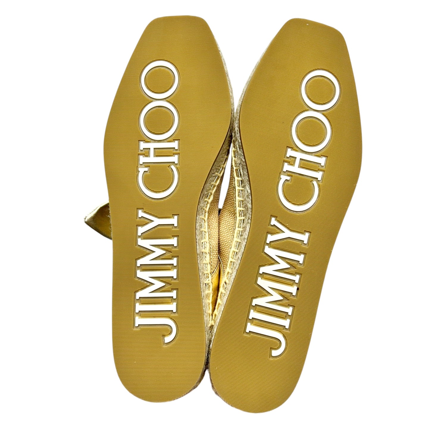 Shoes Luxury Designer By Jimmy Choo In Gold, Size: 9