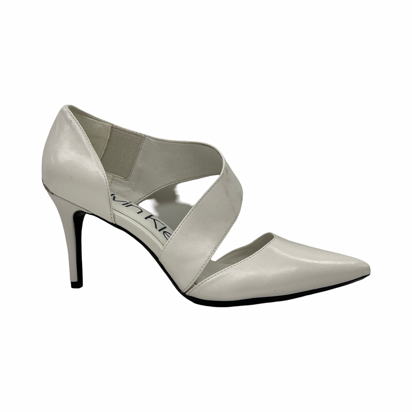 Shoes Heels Stiletto By Calvin Klein In White, Size:9.5