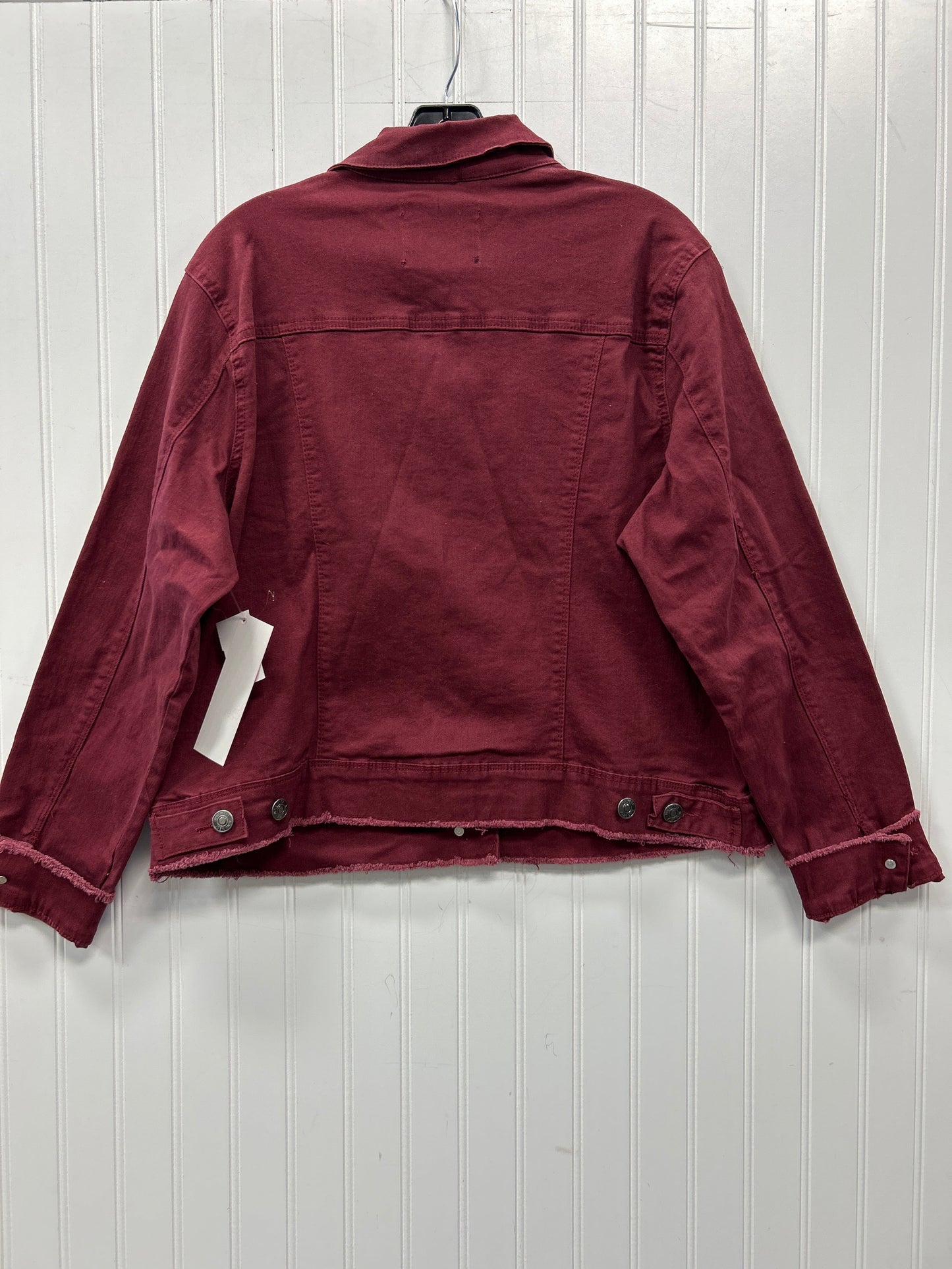 Jacket Denim By Nine West In Red Denim, Size:Xxl