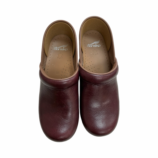 Boots Ankle Heels By Dansko In Maroon, Size:7.5