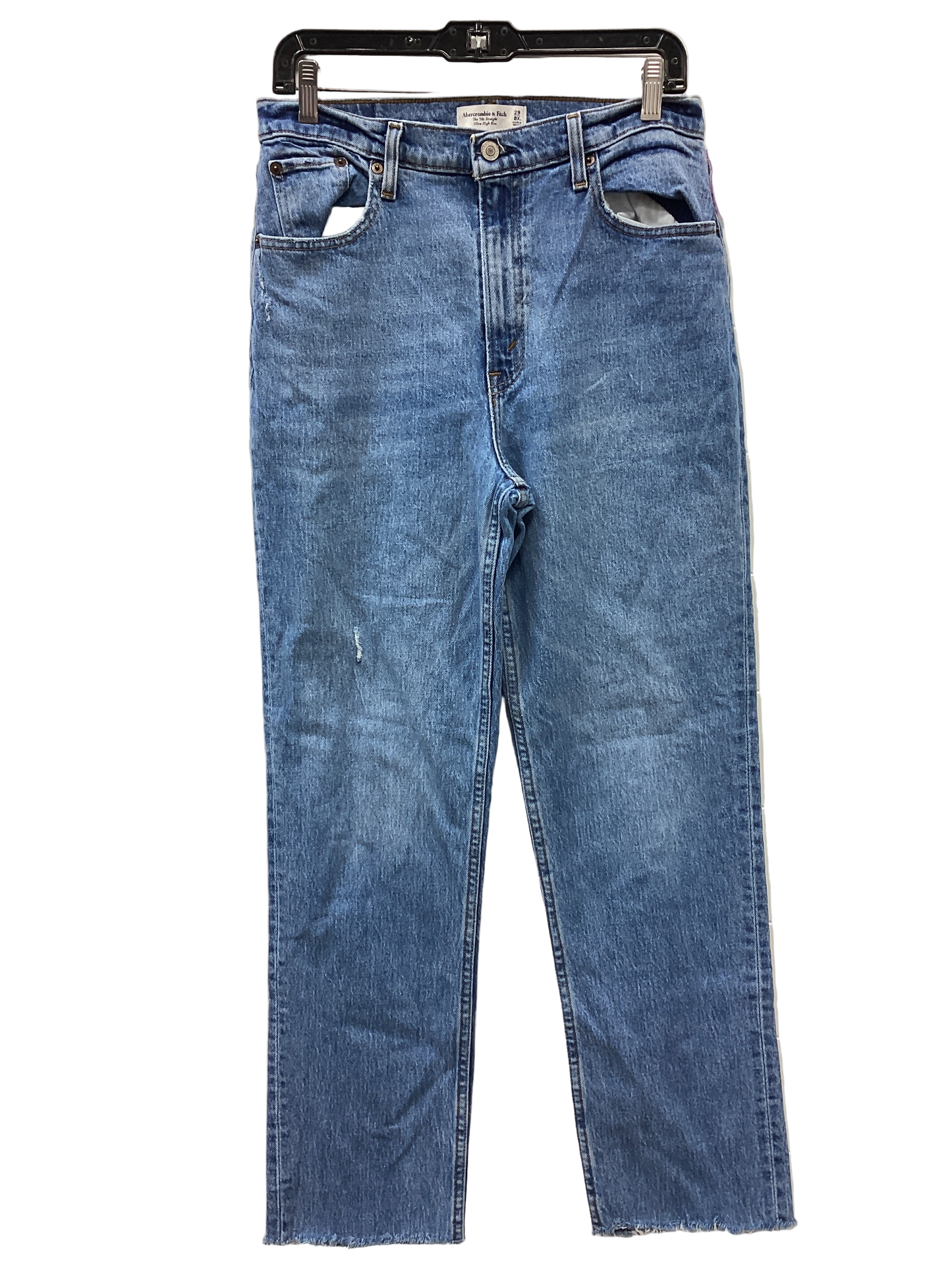 Jeans Straight By Abercrombie And Fitch In Blue Denim, Size:8L