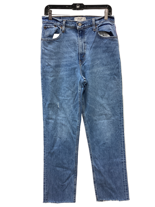 Jeans Straight By Abercrombie And Fitch In Blue Denim, Size:8L