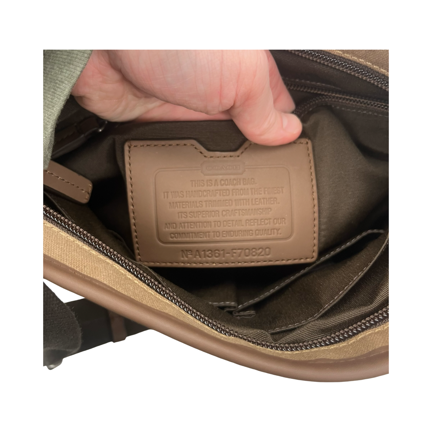 Crossbody Designer By Coach In Brown, Size:Medium