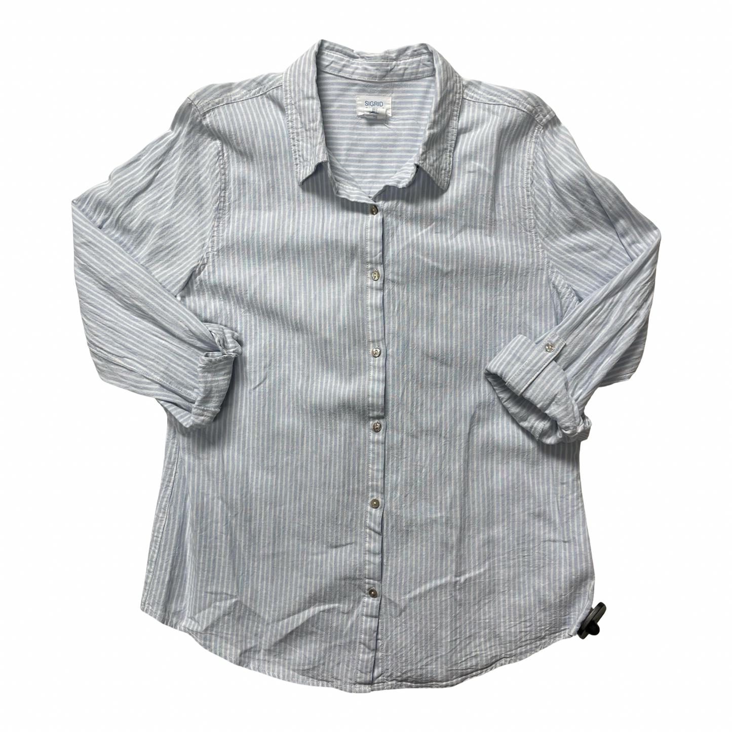 Top Ls By Sigrid Olsen In Blue & White, Size:L