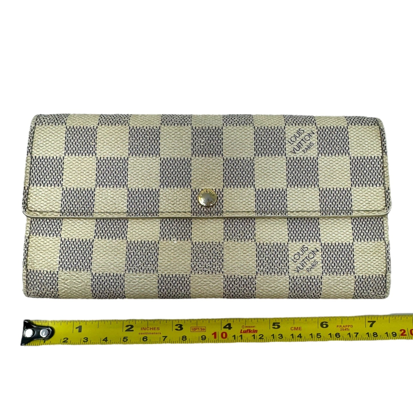 Damier Azur Sarah Wallet Luxury Designer By Louis Vuitton, Size: Large