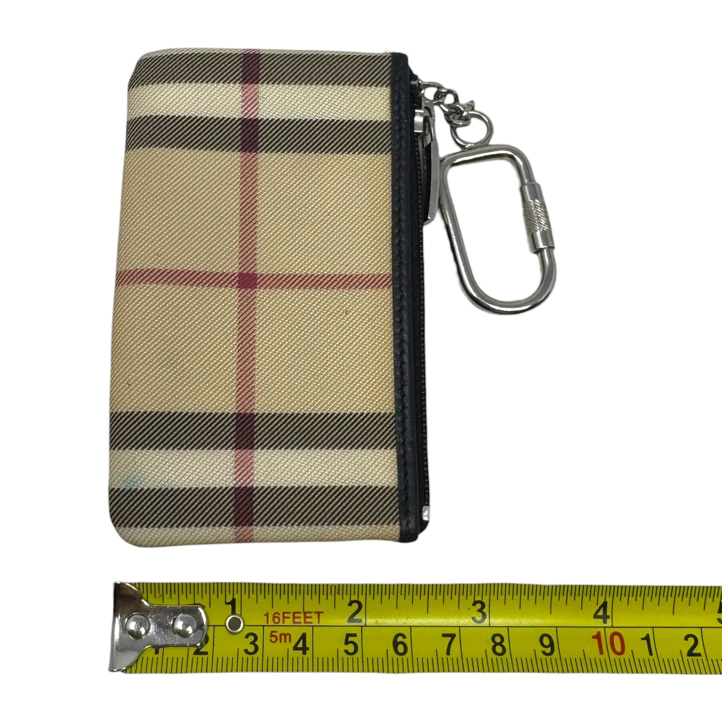Nova Check Strap Coin Case Luxury Designer By Burberry, Size: Small