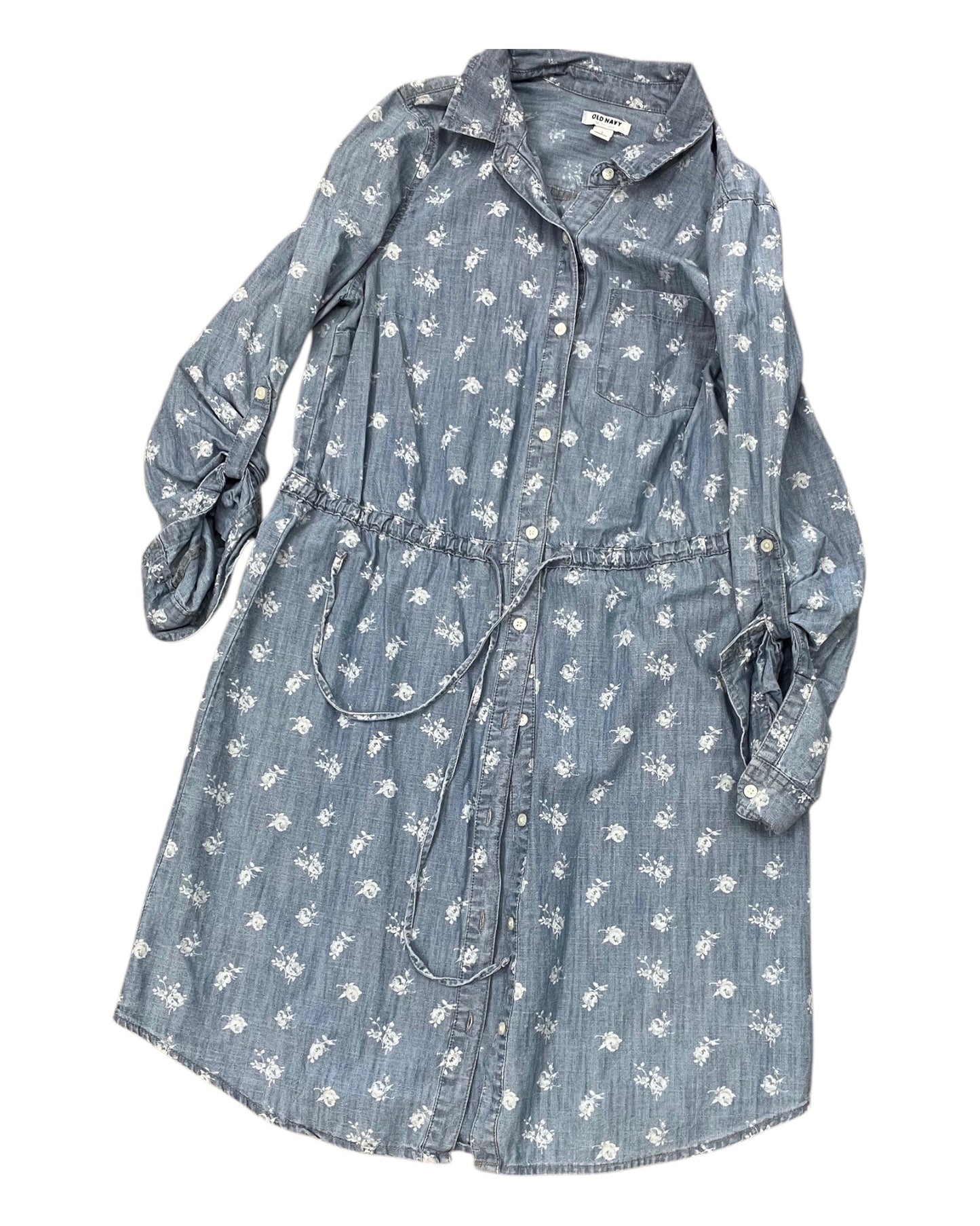 Dress Casual Midi By Old Navy In Blue Denim, Size:S