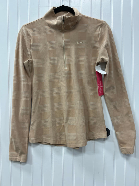 Athletic Top Ls Collar By Nike Apparel In Tan, Size:S