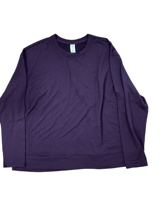 Athletic Top Ls Crewneck By Xersion In Purple, Size:1X