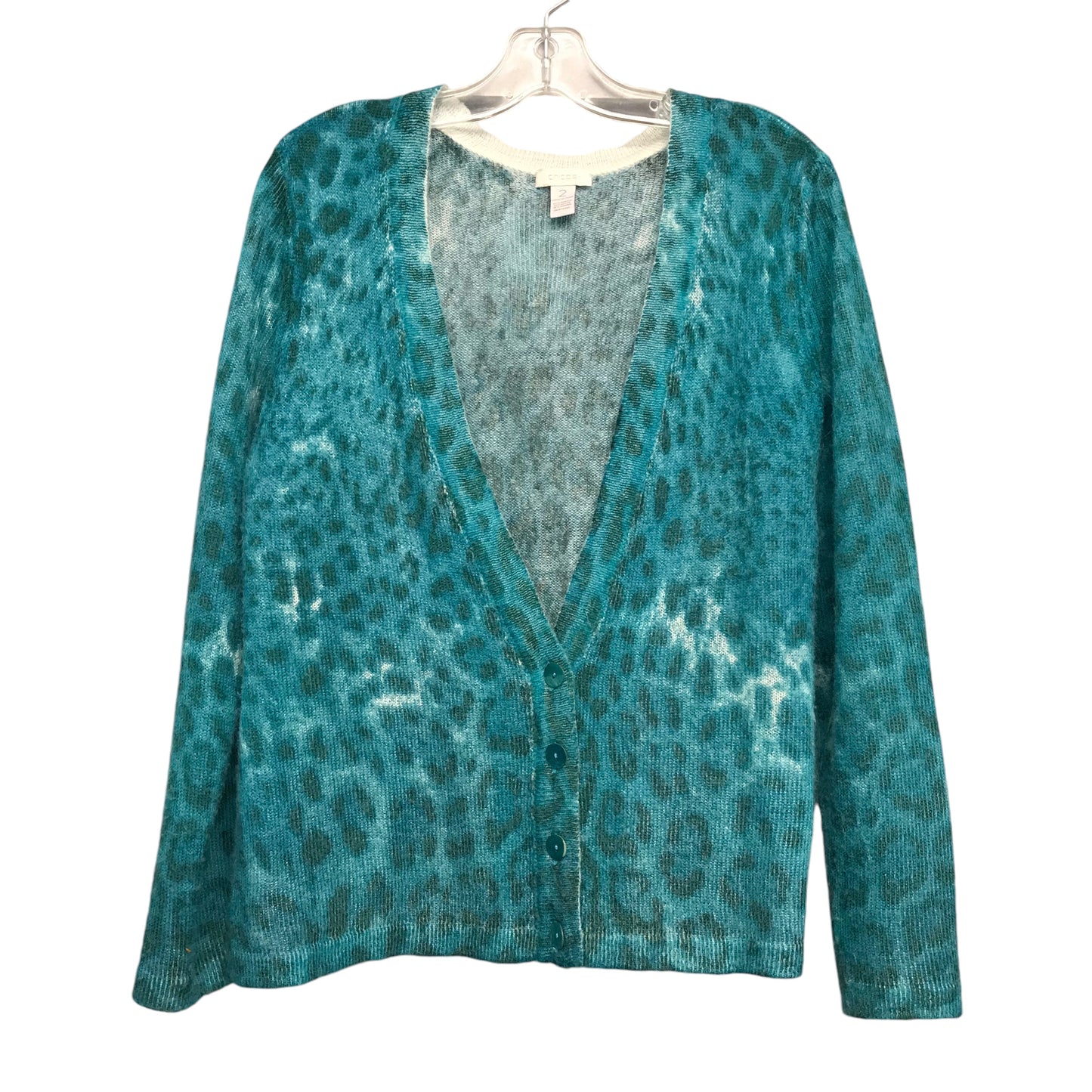 Sweater Cardigan By Chicos In Animal Print, Size:L