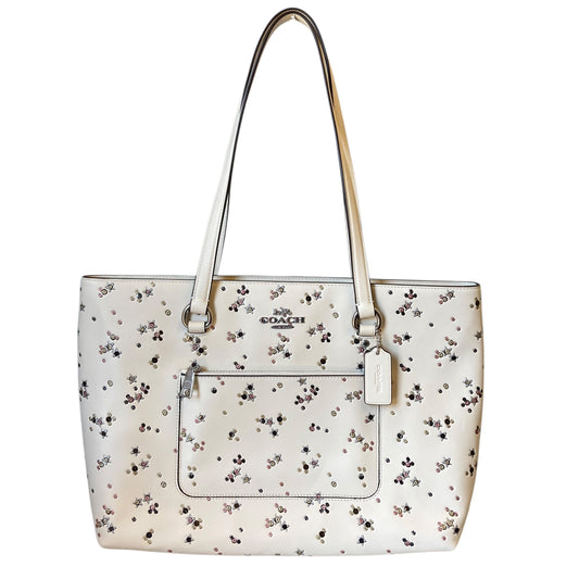 Handbag Designer By Coach In Cream, Size:Large