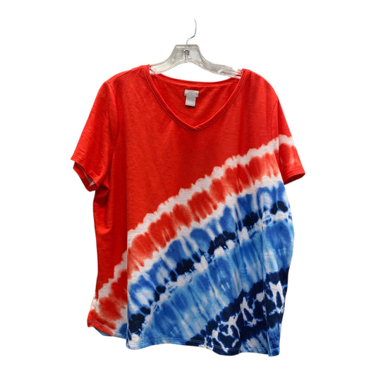 Top Ss Basic By Zenergy By Chicos In Red, Size:Xl