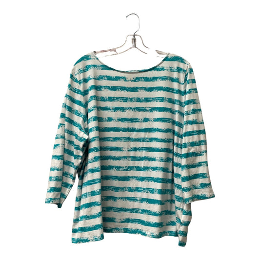 Top Ls By Ruby Rd In Green & White, Size:2X