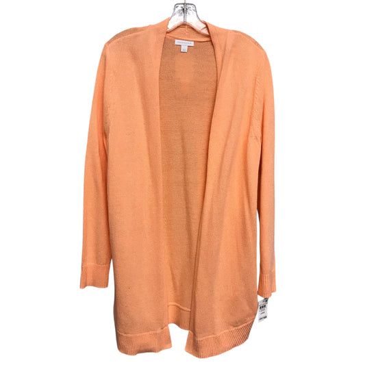 Sweater Cardigan By Charter Club In Peach, Size:L