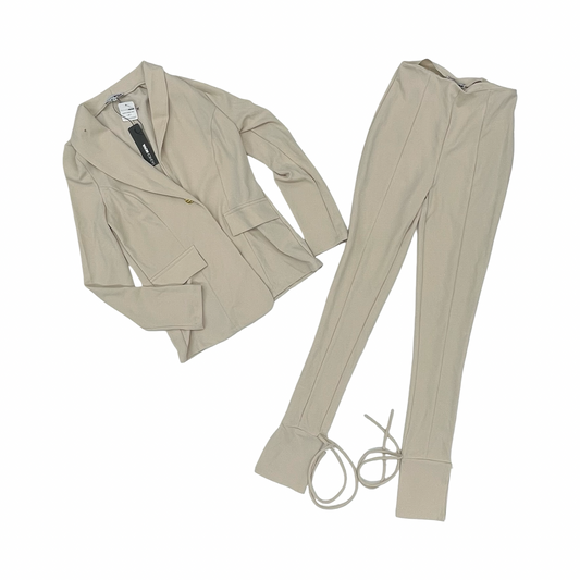 Pants Suit 2Pc By Fashion Nova In Tan, Size:Xs