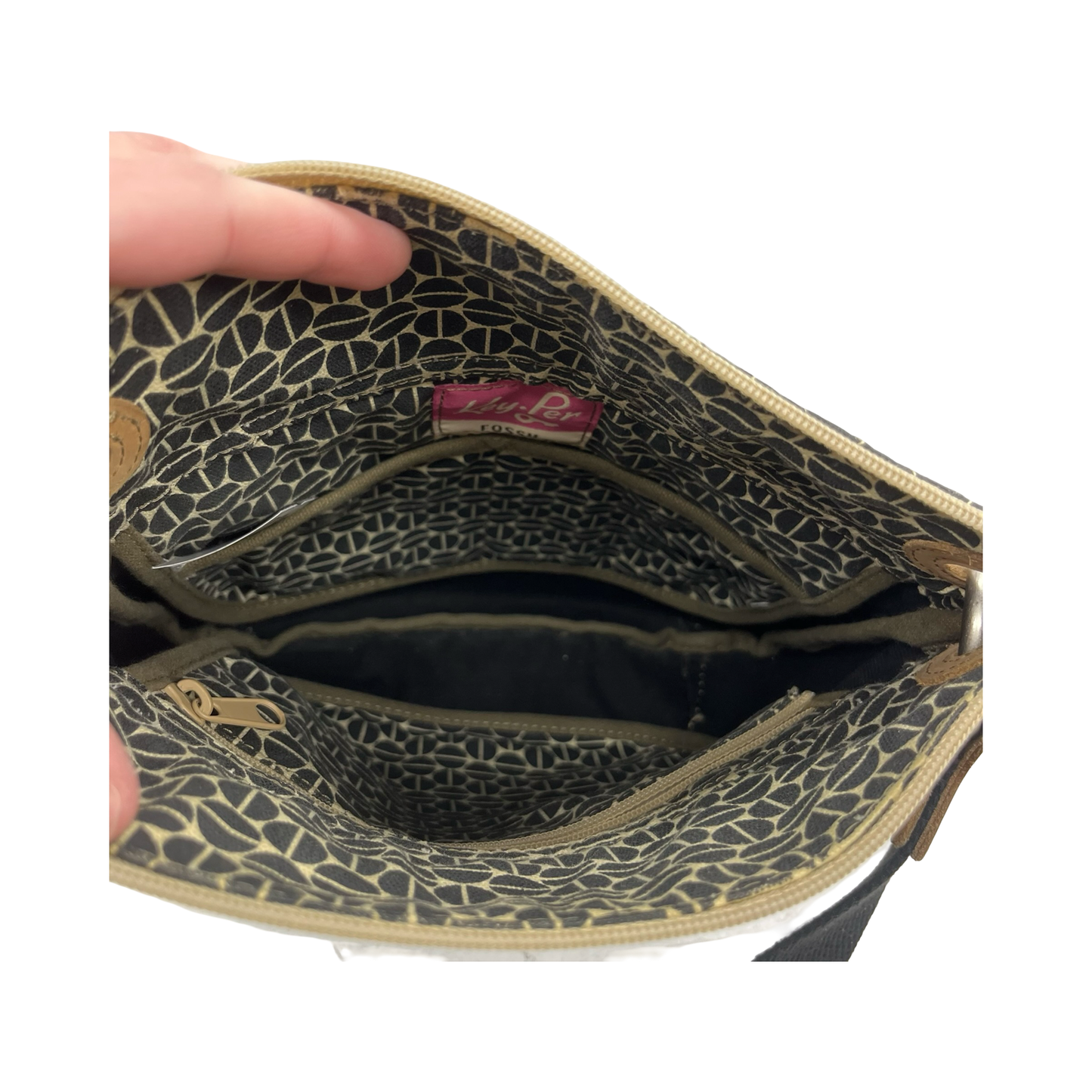 Crossbody By Fossil In Black & Tan, Size:Medium