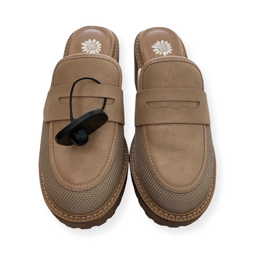 Shoes Heels Block By Yellow Box In Brown & Cream, Size:7