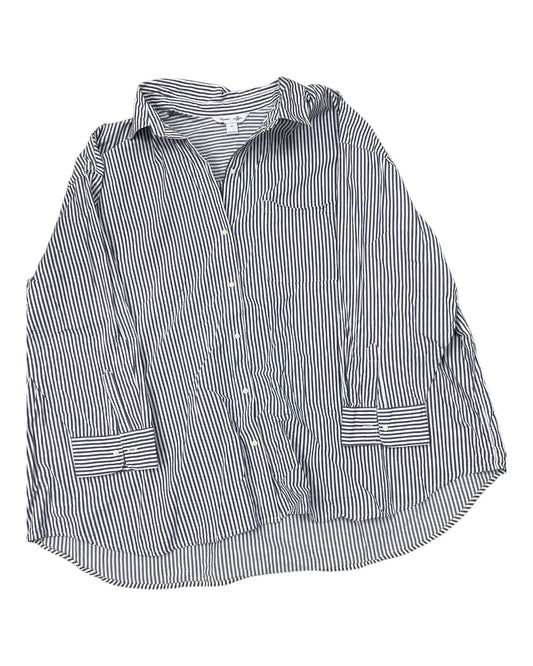 Blouse Ls By Old Navy In Blue & White, Size:3X