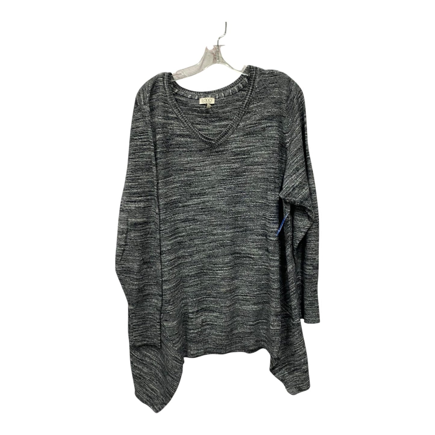 Top Ls By Logo In Grey, Size:2X