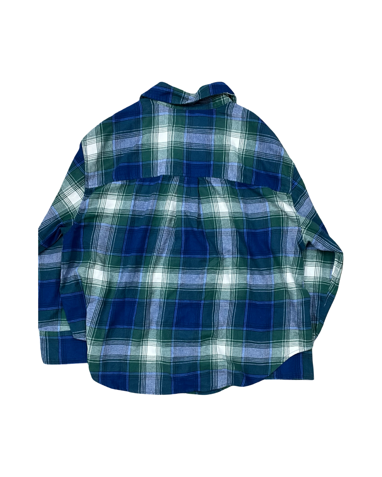 Blouse Ls By American Eagle In Blue & Green, Size:L