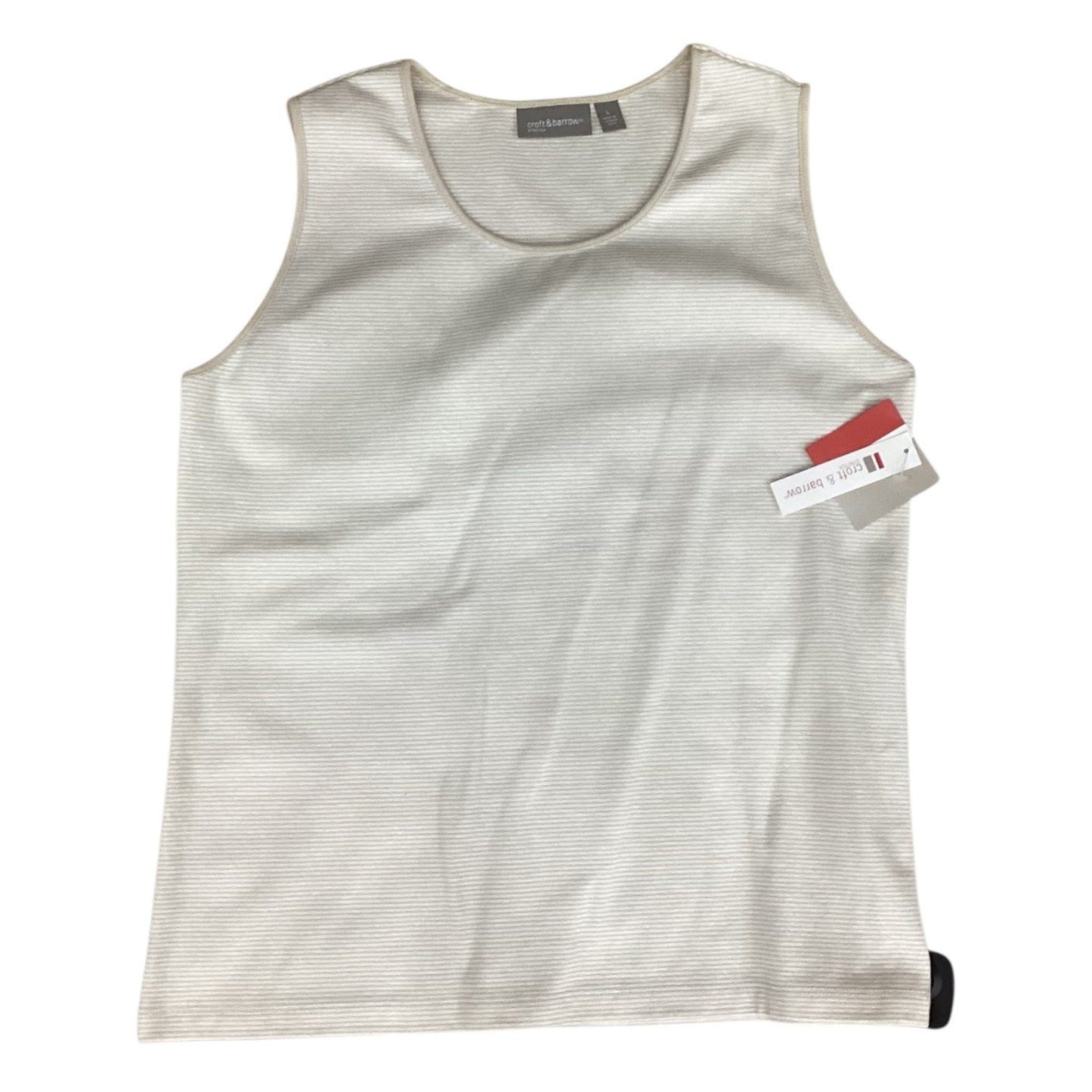 Top Sleeveless By Croft And Barrow In Brown & Tan, Size:L