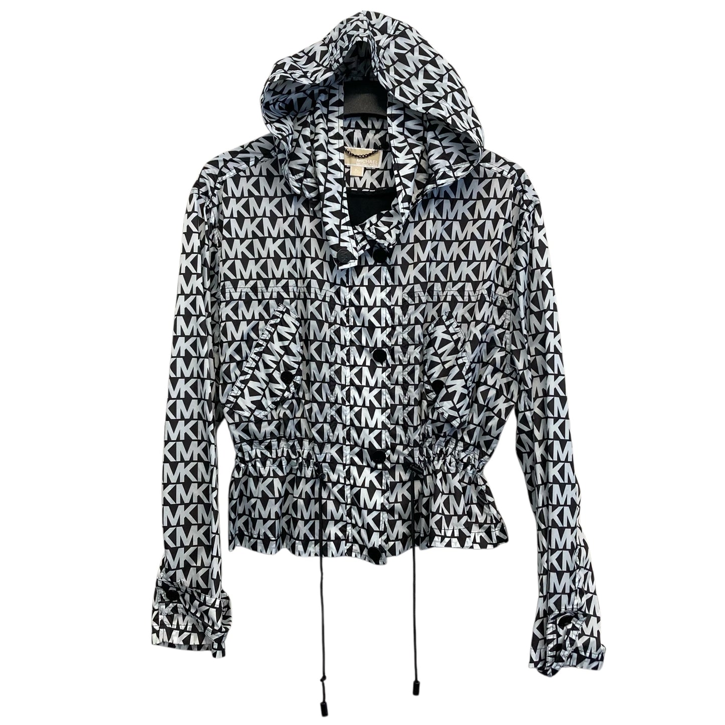 Jacket Windbreaker By Michael By Michael Kors In Black & White, Size:Xl