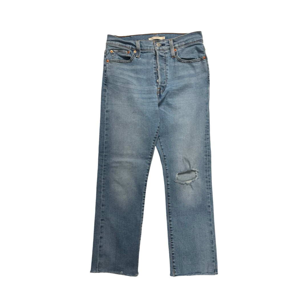 Jeans Straight By Levis In Blue Denim, Size:10