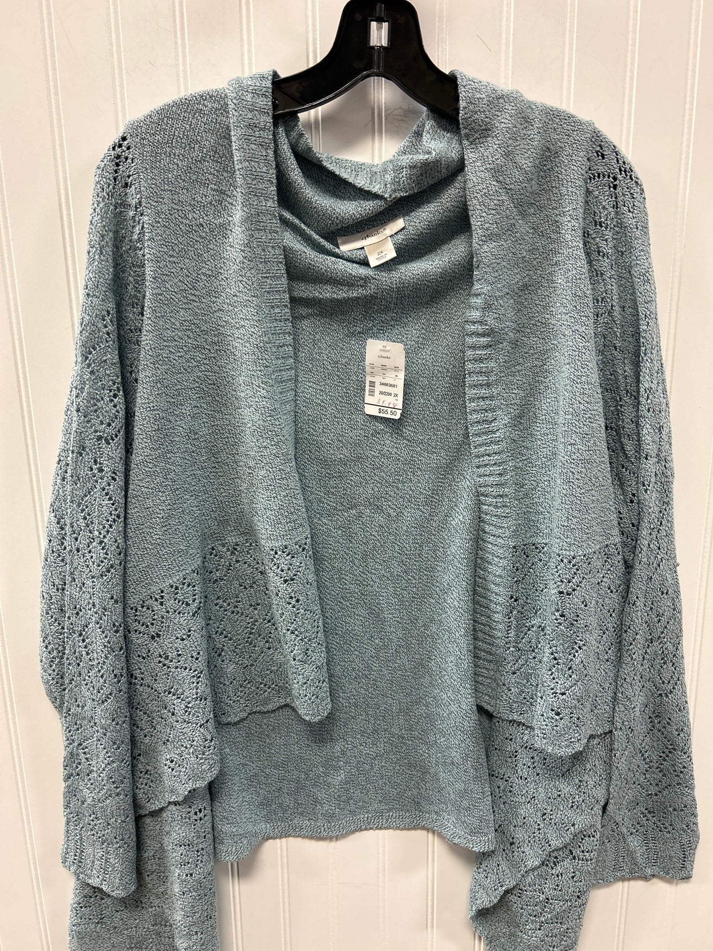 Cardigan By Cj Banks In Blue, Size:2X