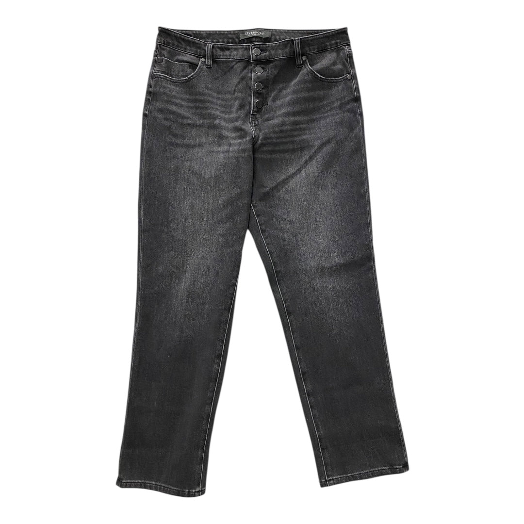 Jeans Straight By Liverpool In Black, Size:12
