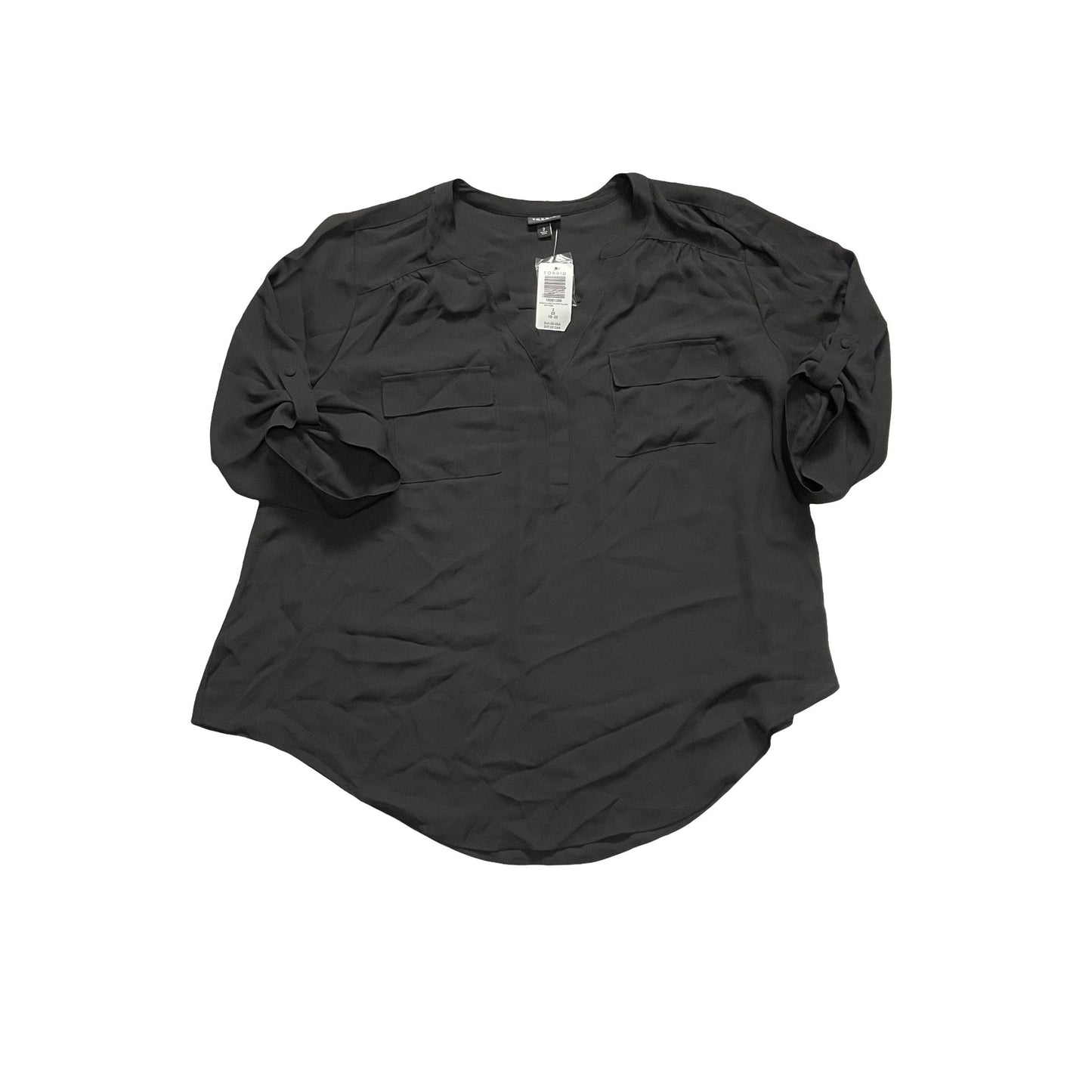 Top 3/4 Sleeve By Torrid In Black, Size:2X