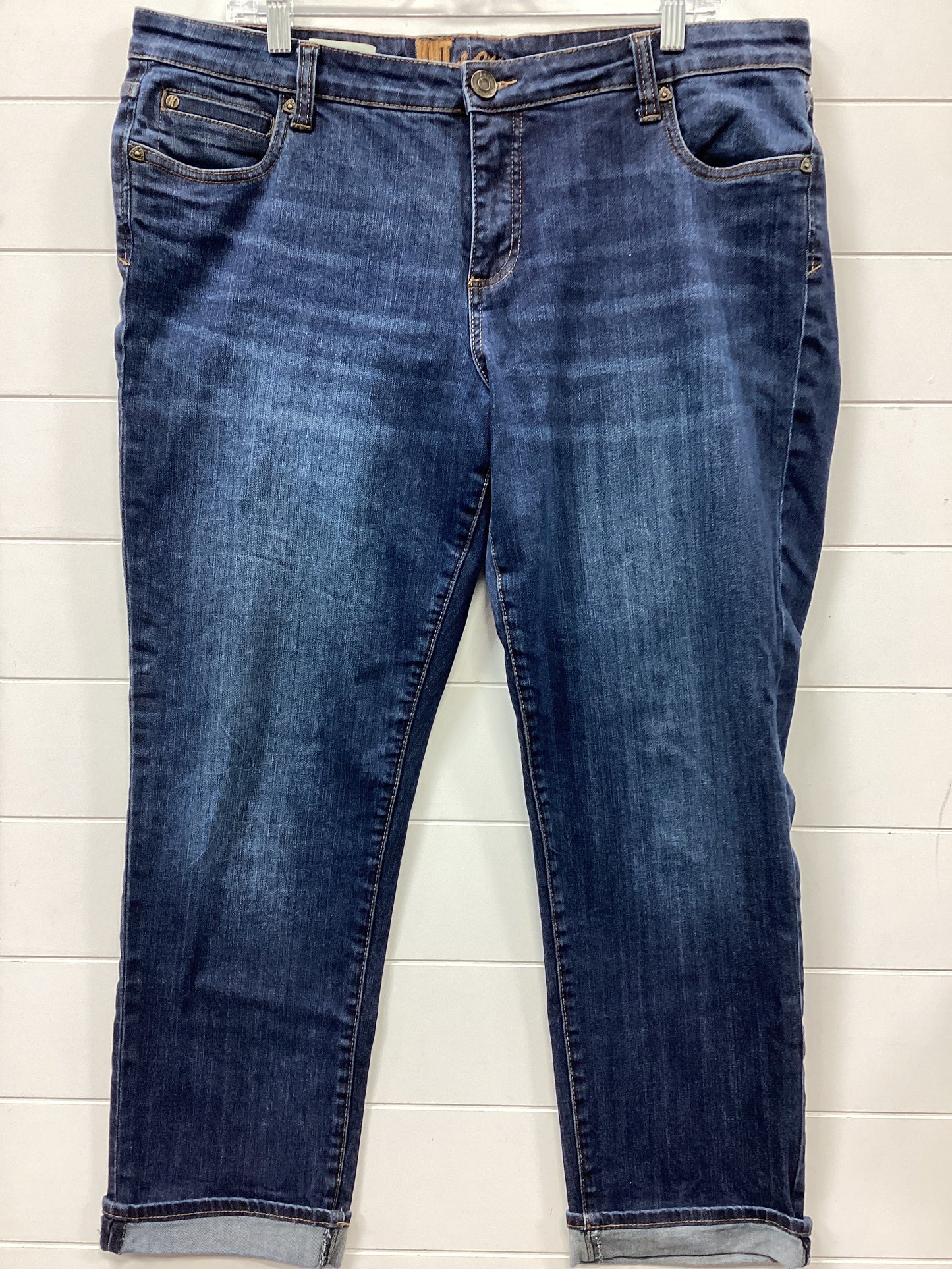 Jeans Boyfriend By Kut In Blue Denim, Size:16