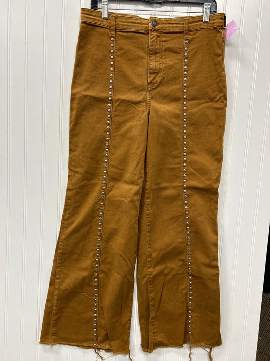 Jeans Wide Leg By We The Free In Brown Denim, Size:10