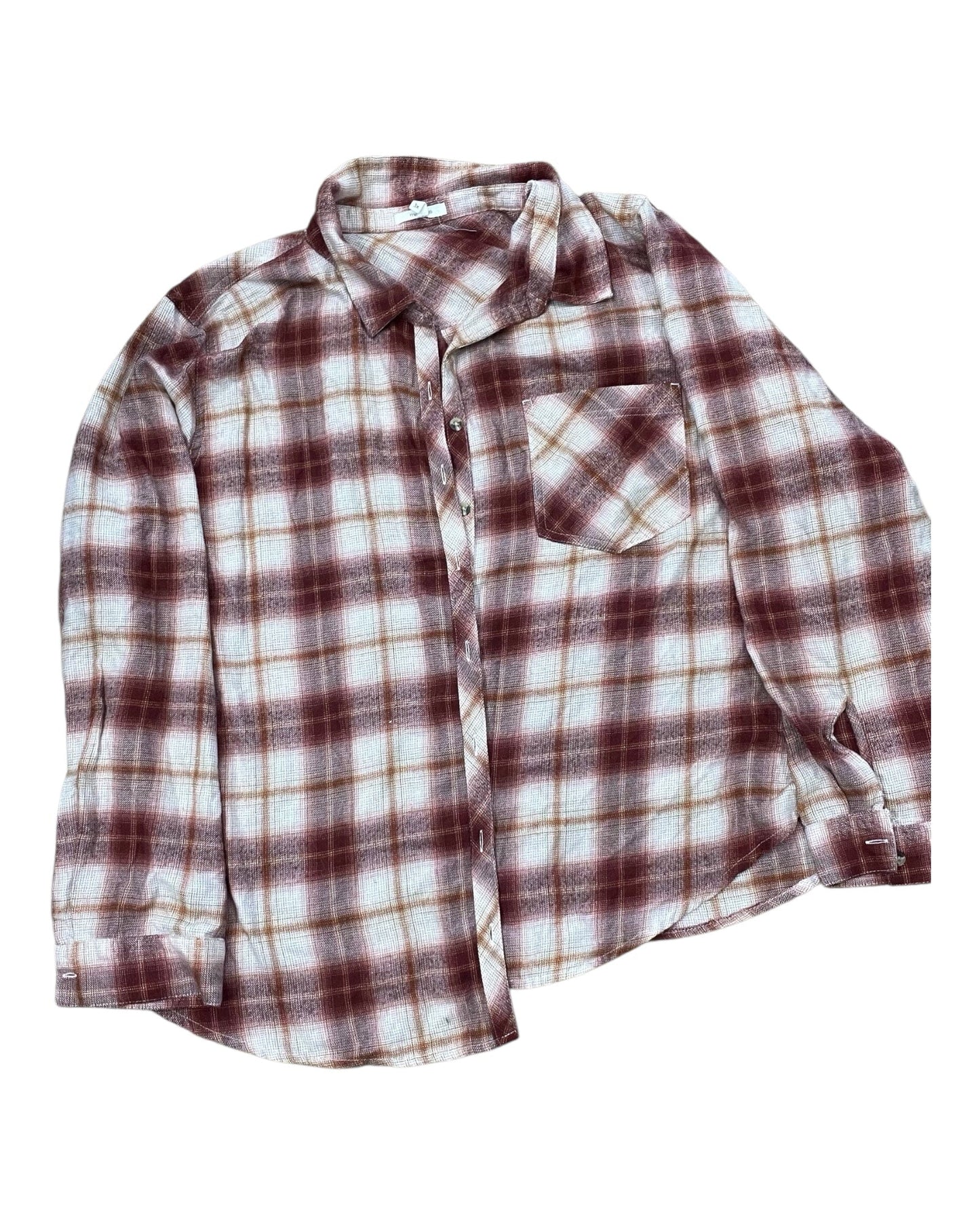 Blouse Ls By Maurices In Red, Size:3X