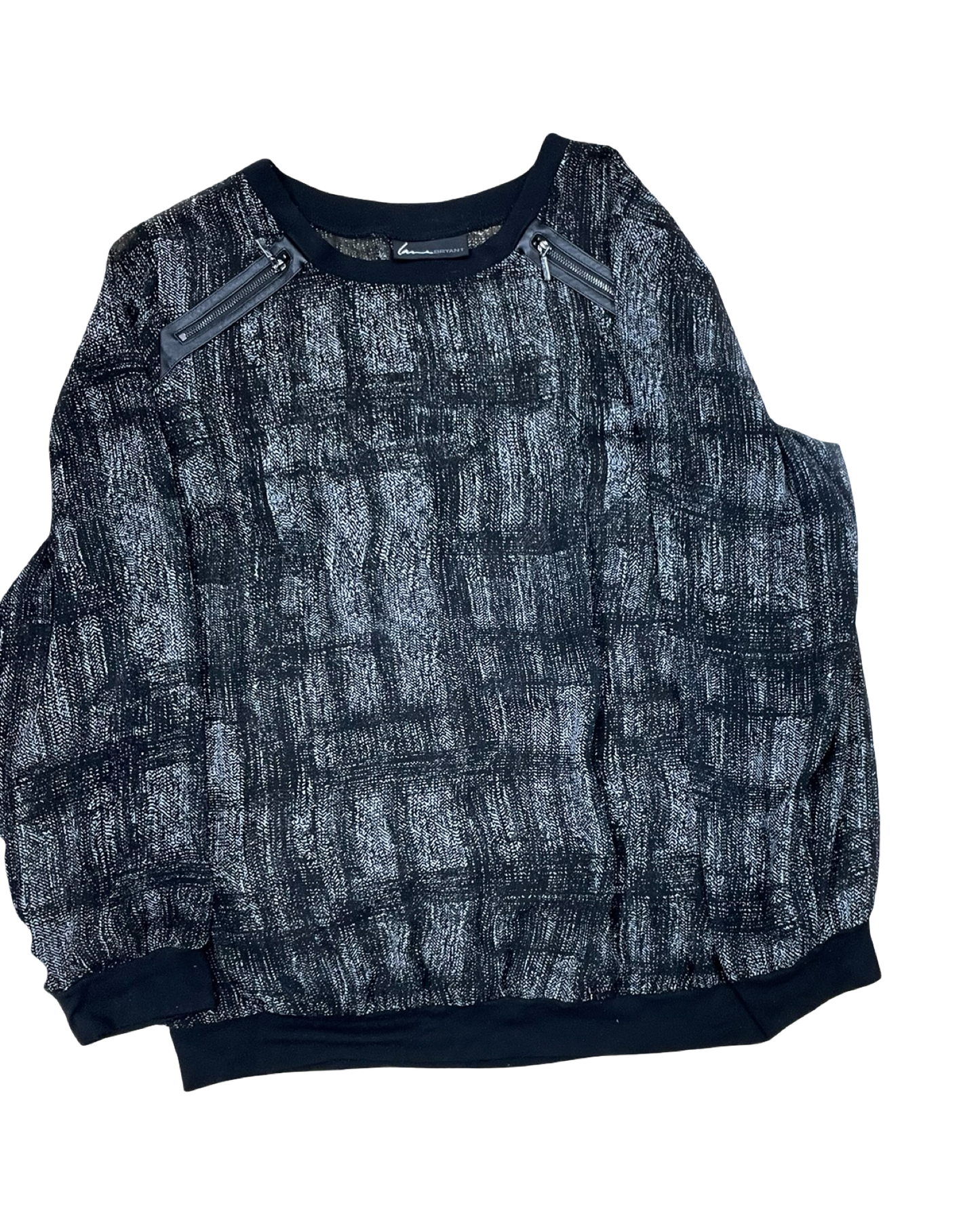 Top Ls By Lane Bryant In Black & White, Size:1X