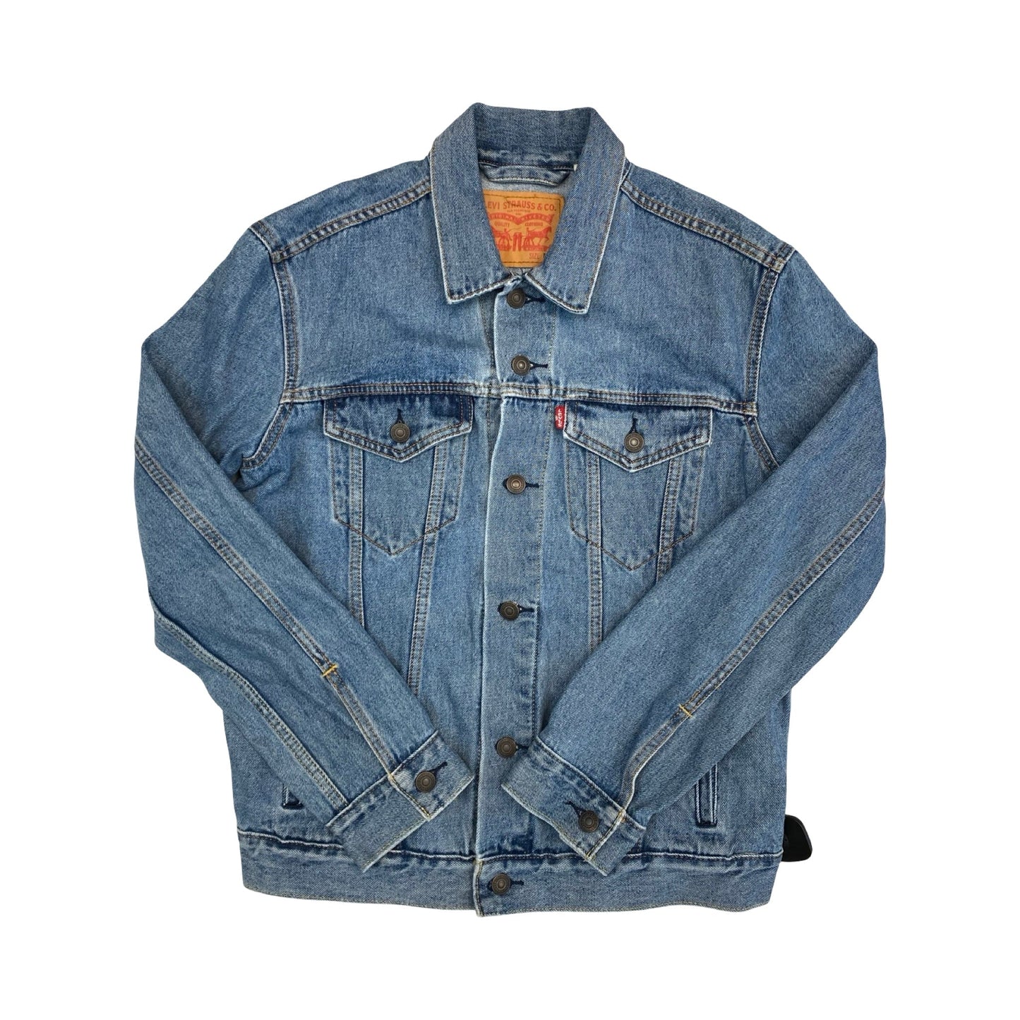 Jacket Denim By Levis In Blue Denim, Size:M
