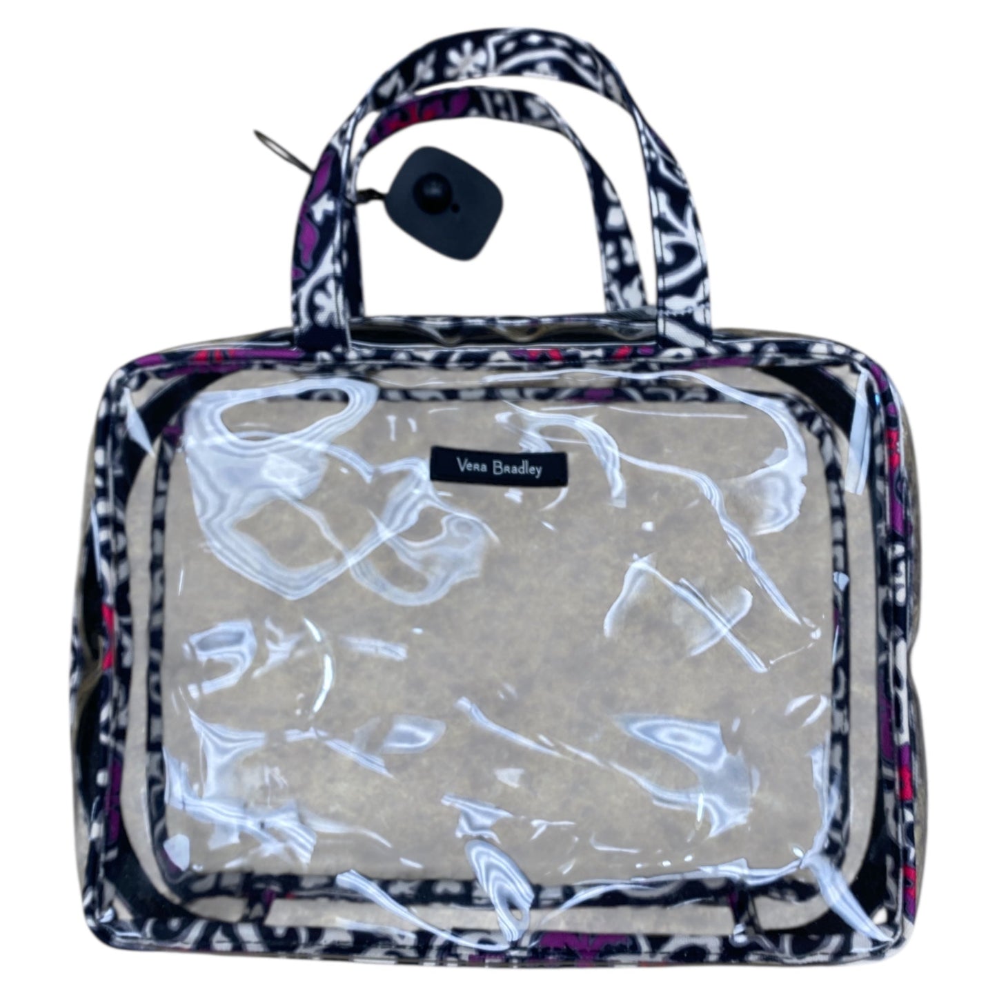 Makeup Bag By Vera Bradley In Purple & White, Size:Large