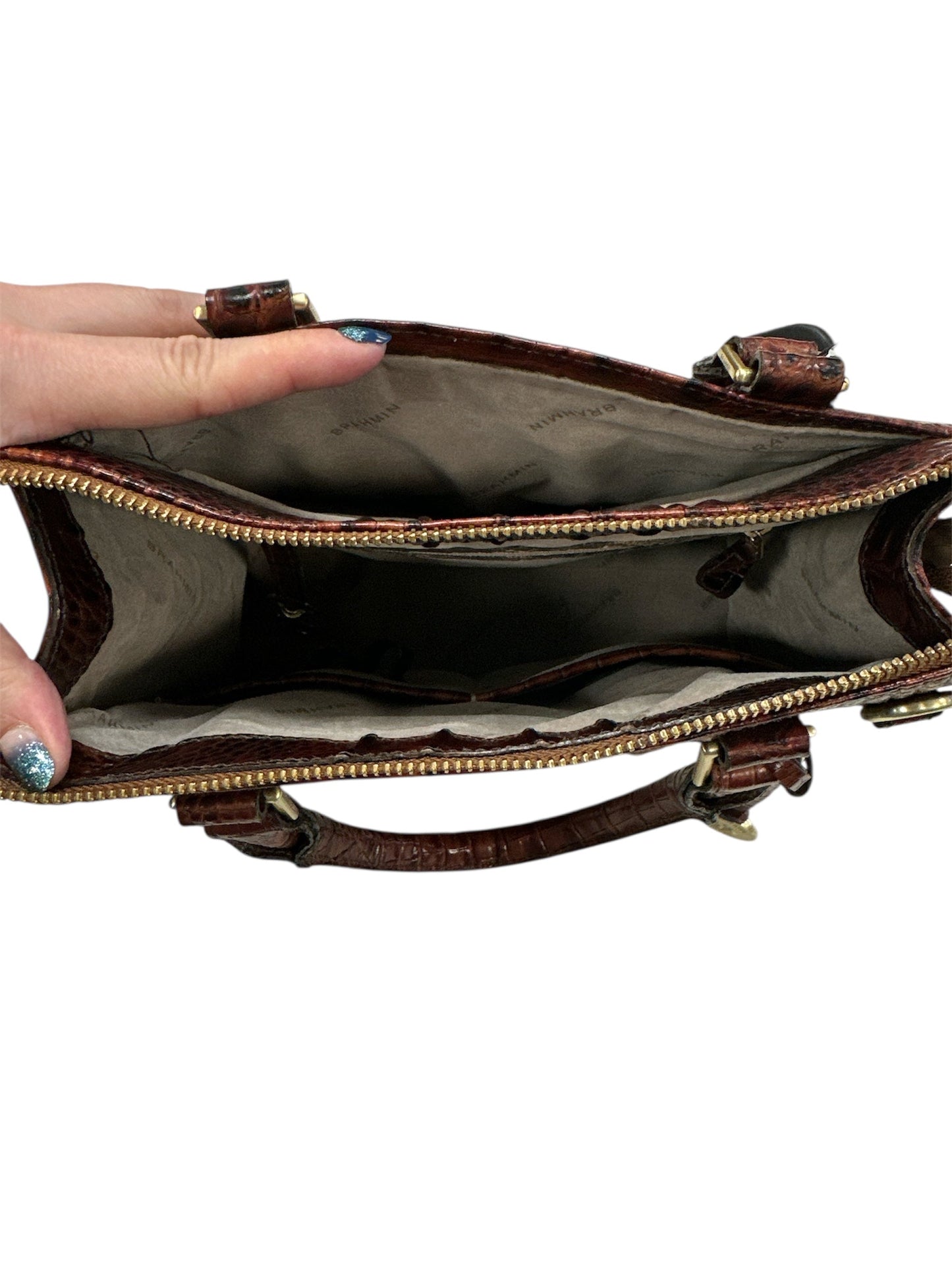 Handbag Designer By Brahmin In Brown, Size:Small