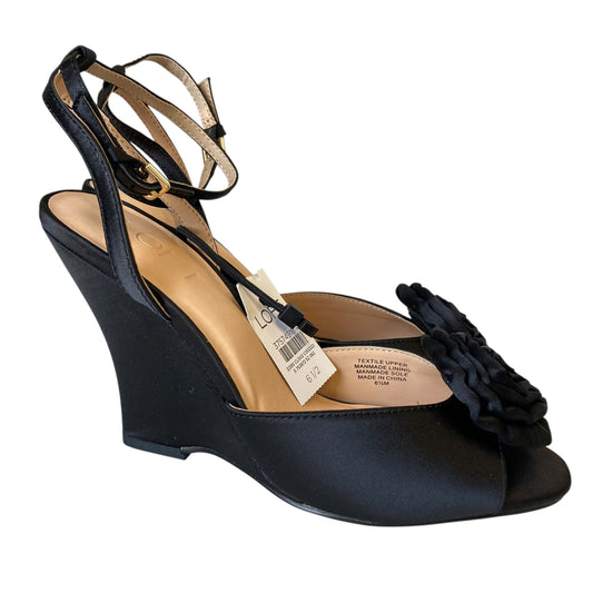 Sandals Heels Platform By Loft In Black, Size:6.5
