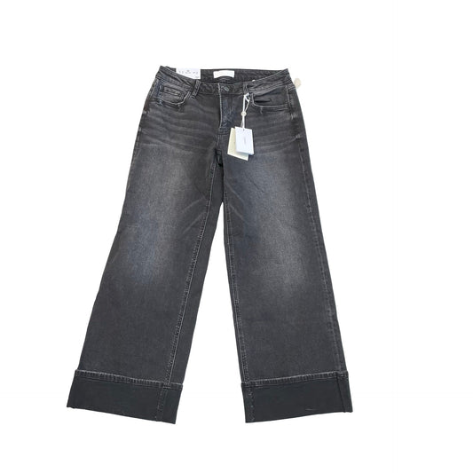 Jeans Wide Leg By Vervet In Black Denim, Size:8