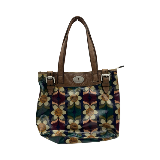 Handbag Leather By Fossil In Floral Print, Size:Medium