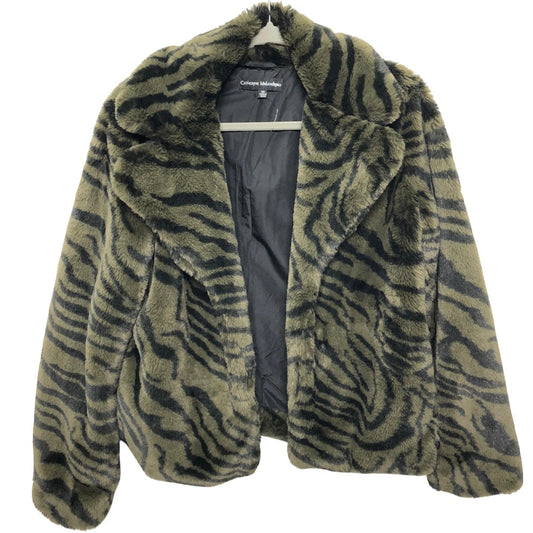 Jacket Faux Fur & Sherpa By Catherine Malandrino In Black & Green, Size:Xs