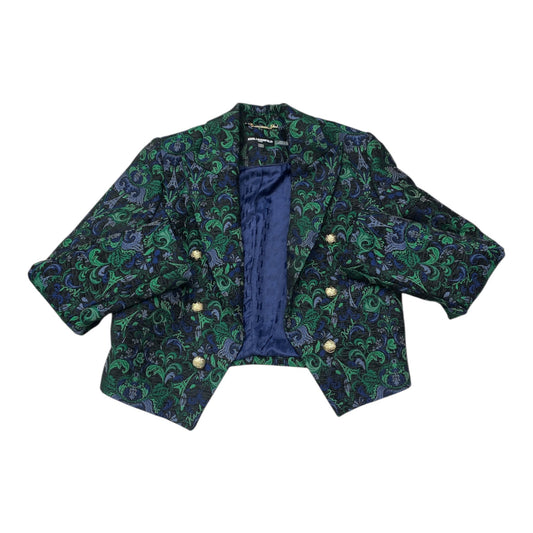 Blazer Designer By Karl Lagerfeld In Blue & Green, Size:S