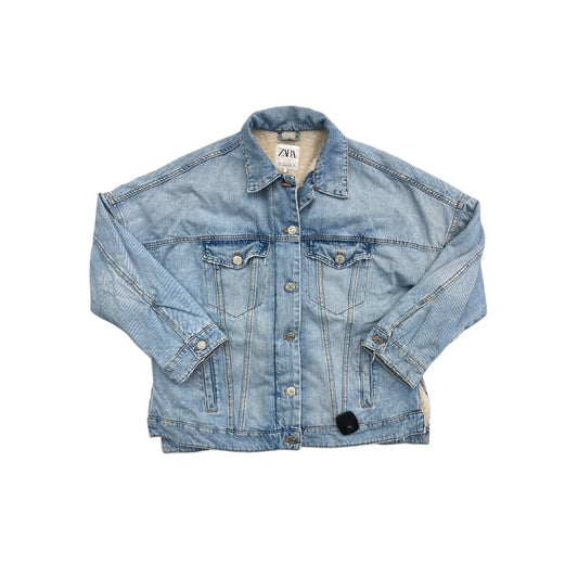 Jacket Denim By Zara In Blue Denim, Size:S
