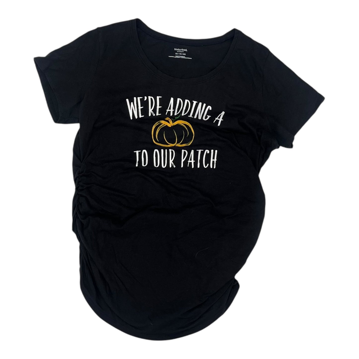 Mat Top Ss By Motherhood In Black, Size:1X