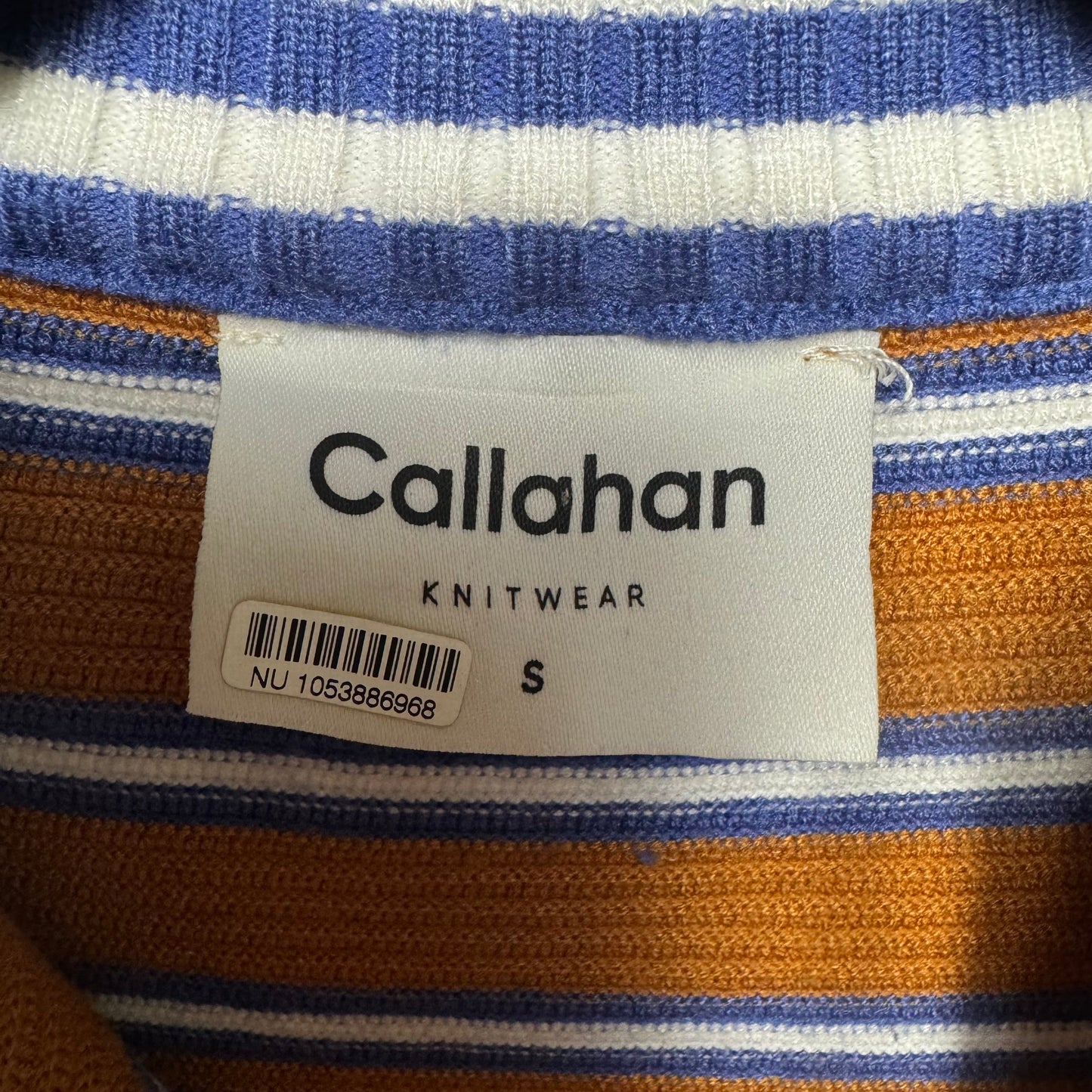 Whitney Zip-Up Pullover By Callahan In Striped Pattern, Size: S