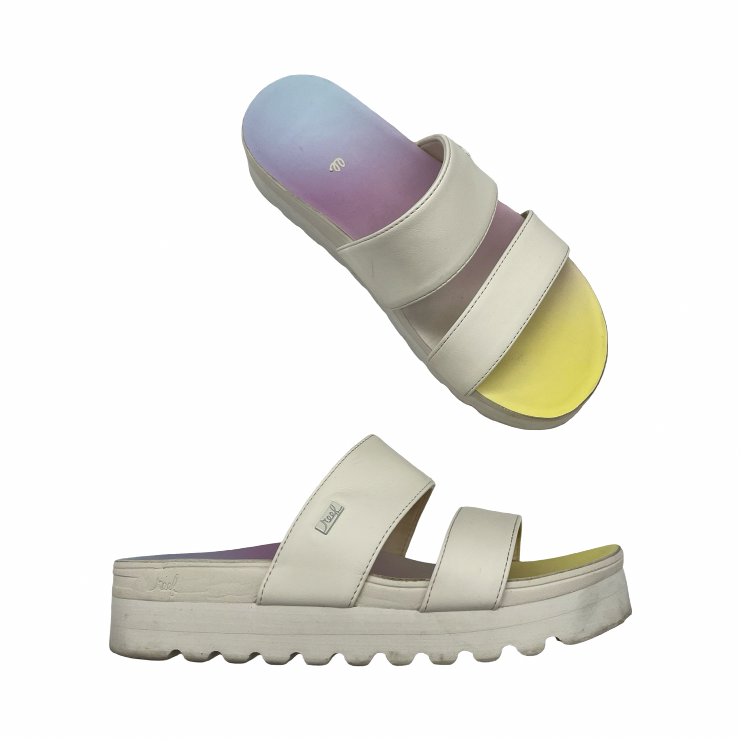 Sandals Heels Platform By Reef In Cream, Size:7