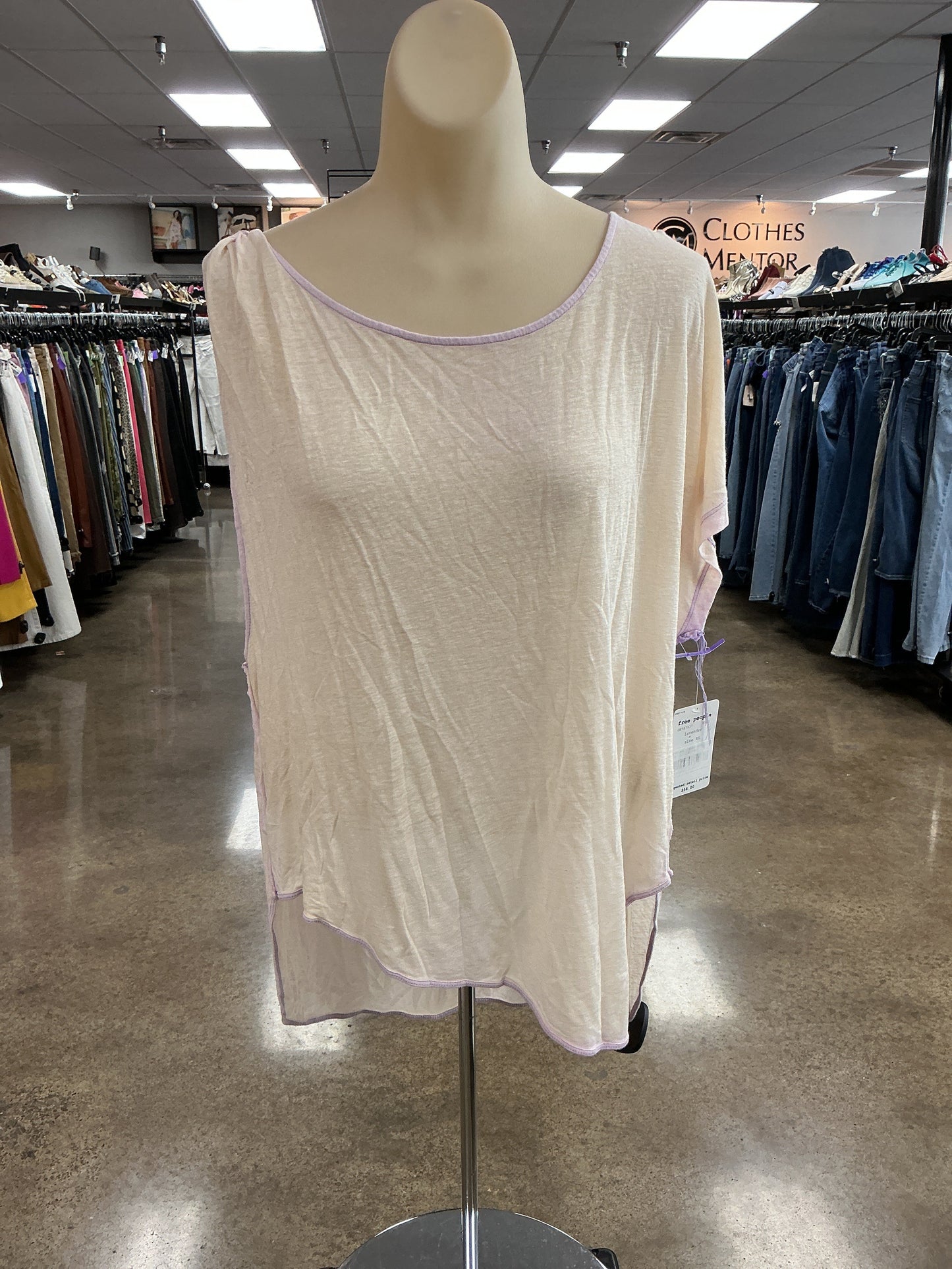Tank Top By We The Free In Cream & Purple, Size:Xs